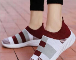 Walking Shoes For Women  (Red, White)