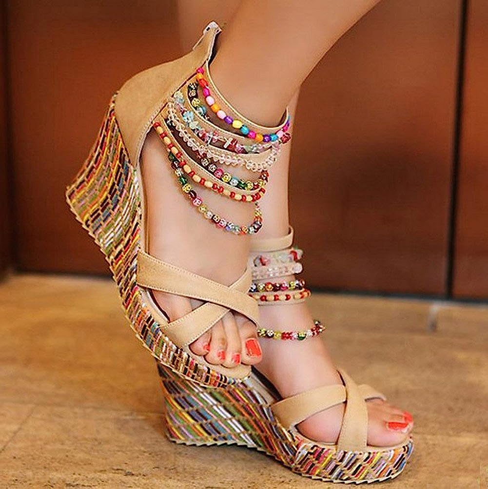 Buy Paul Kevin Women's Jelly Wedge Crystal Sandals High Heels Glass Slipper  Shoe Online at desertcartINDIA